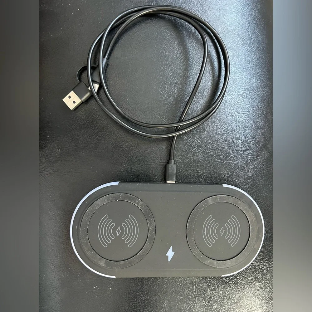 Black Wireless Charging Pad with Cable
